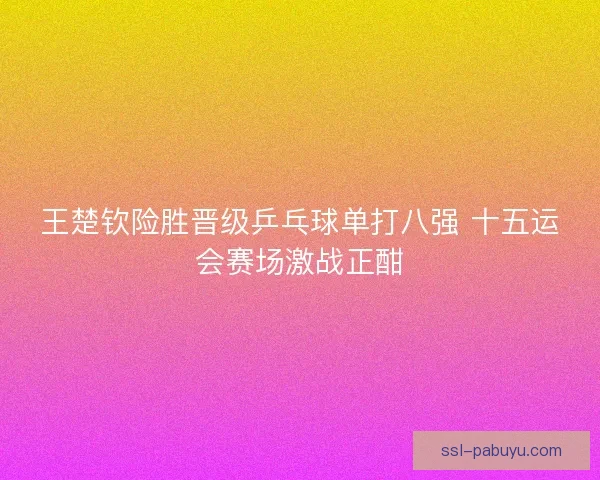 王楚钦险胜晋级乒乓球单打八强 十五运会赛场激战正酣
