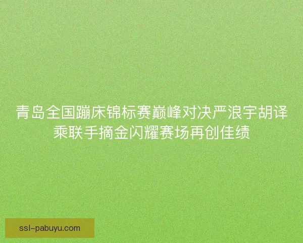 青岛全国蹦床锦标赛巅峰对决严浪宇胡译乘联手摘金闪耀赛场再创佳绩 青岛全国蹦床锦标赛巅峰对决严浪宇胡译乘联手摘金闪耀赛场再创佳绩